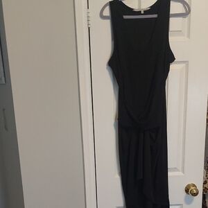 RACHEL Rachel Roy Black Sleeveless Draped Midi Dress
